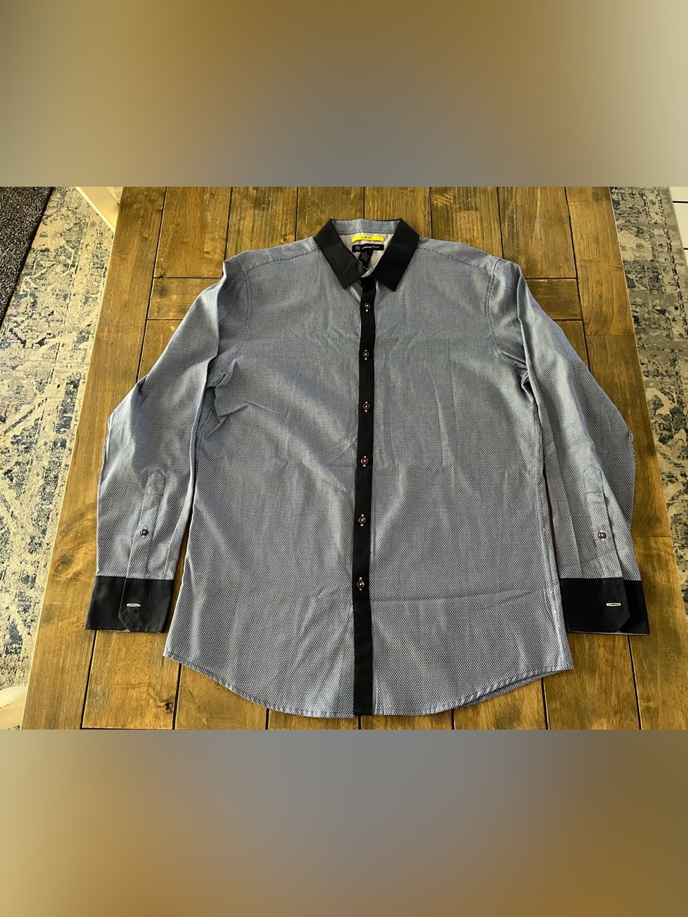 INC International Concepts Men's Blue Microdot Button-Down Shirt size L